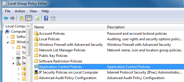  prompting user to double click application control policies