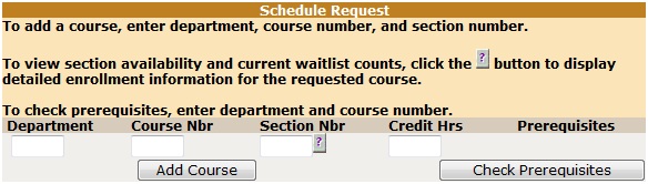 schedule request entry boxes