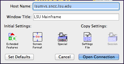 host IP address and window title prompt