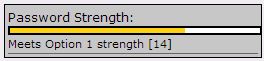 the Option 1 (yellow) for Password Strength.