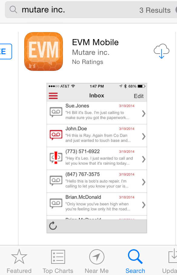 EVM Mobile App information