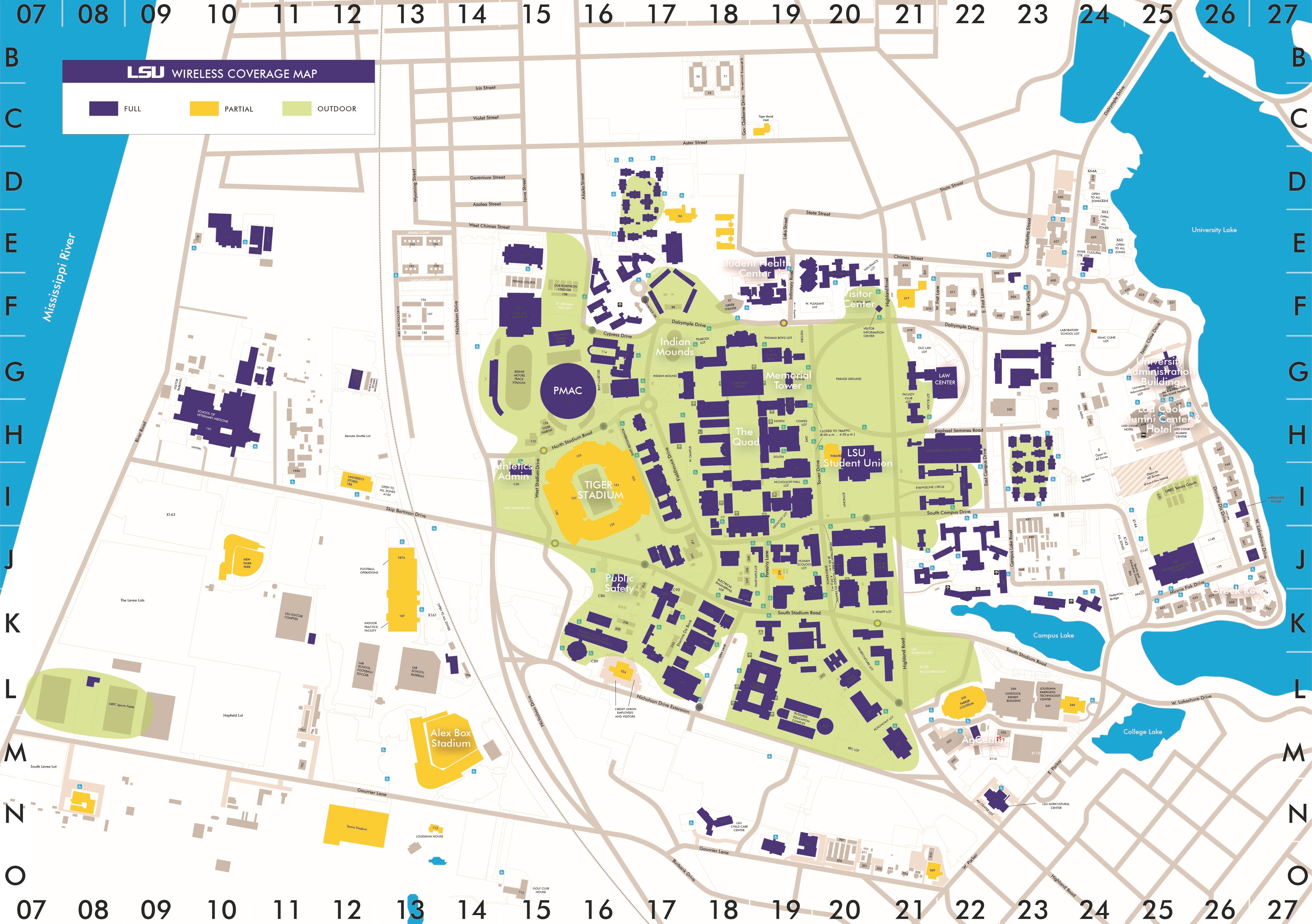 LSU University Campus Map