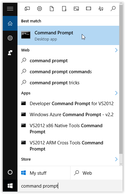 opening windows command prompt