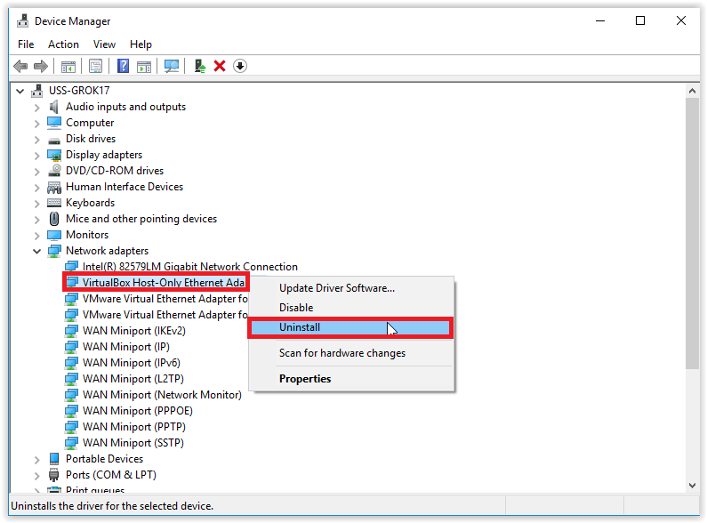 vacht Baffle Penelope Windows 10: Uninstall Network Adapter - GROK Knowledge Base