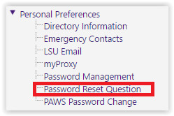 Personal Preferences dropdown.