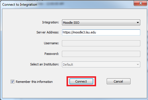 Connect to integration, Moodle SSO