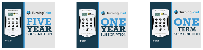 Turning Point subscription options: 5 year, 1 year, or 1 term