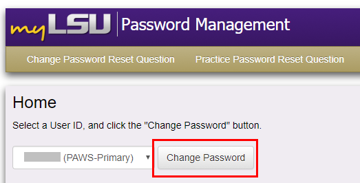 Select a User ID, and click the "Change Password" button.