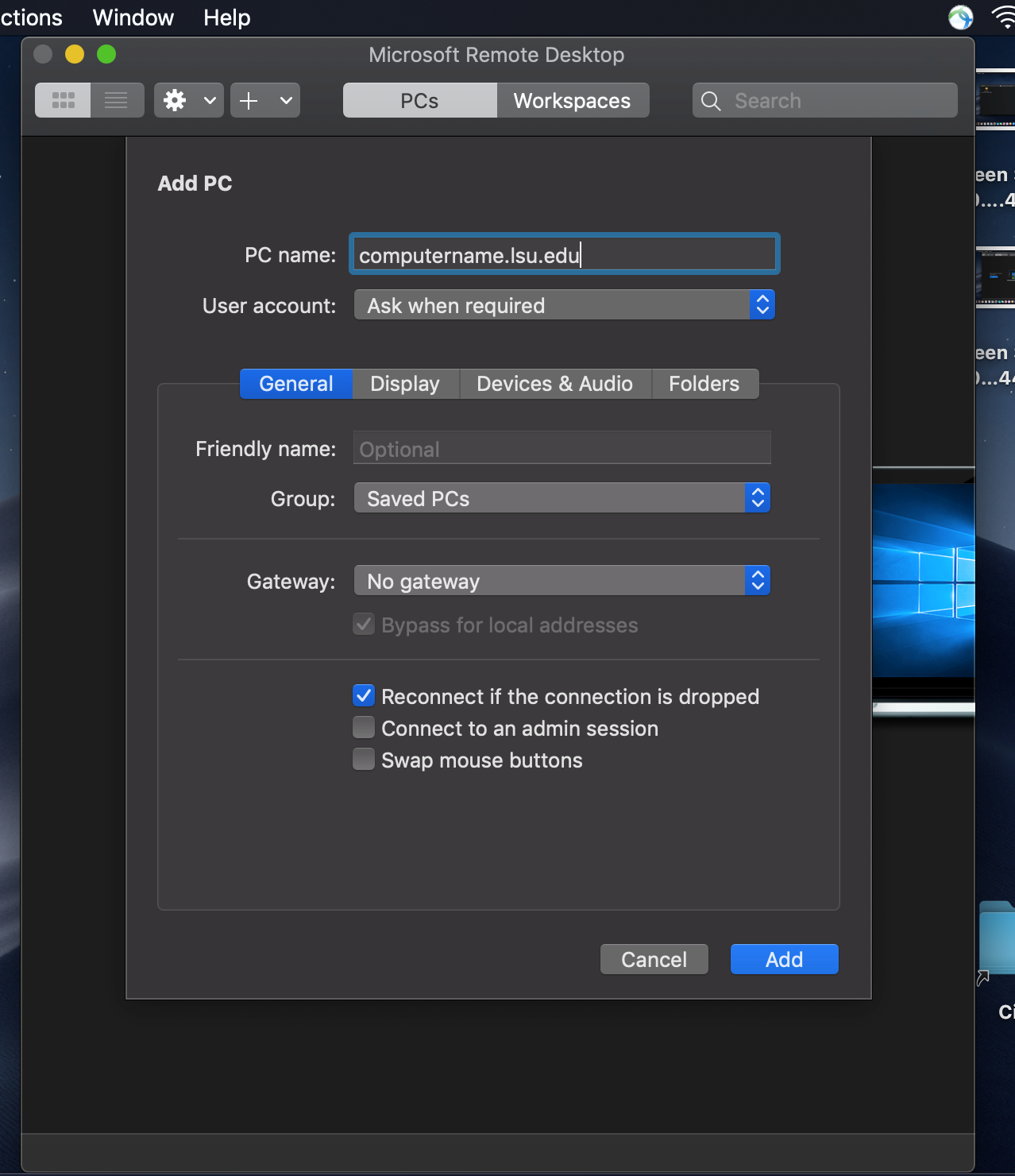 microsoft remote desktop for mac gateway