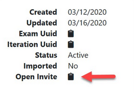Open invite icon highlighted