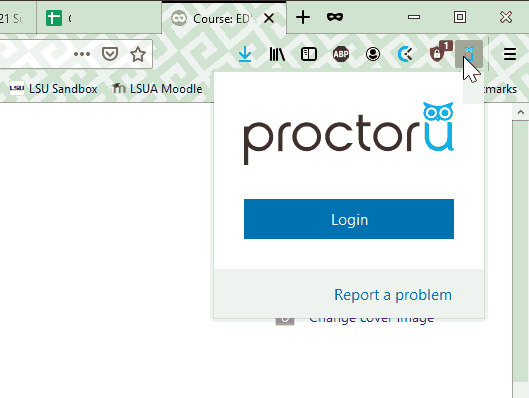 ProctorU browser extension 