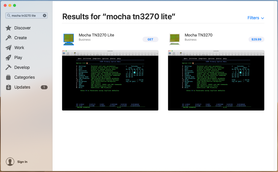 Mocha TN3270 Lite in App Store