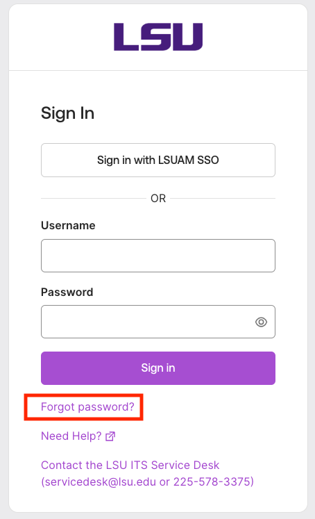 sign in L S U I A M portal