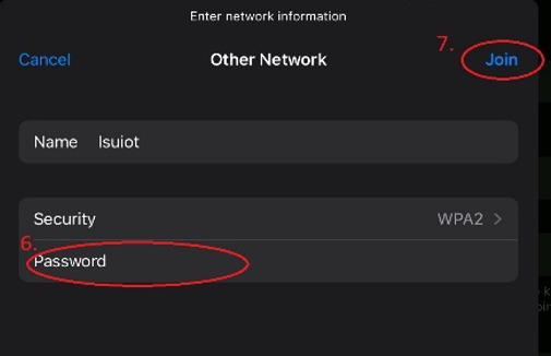 password field and join option highlighted